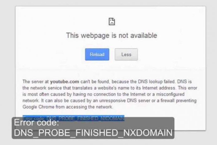 dns probe finished nxdomain как исправить 