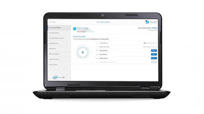 Intel security true key что это
