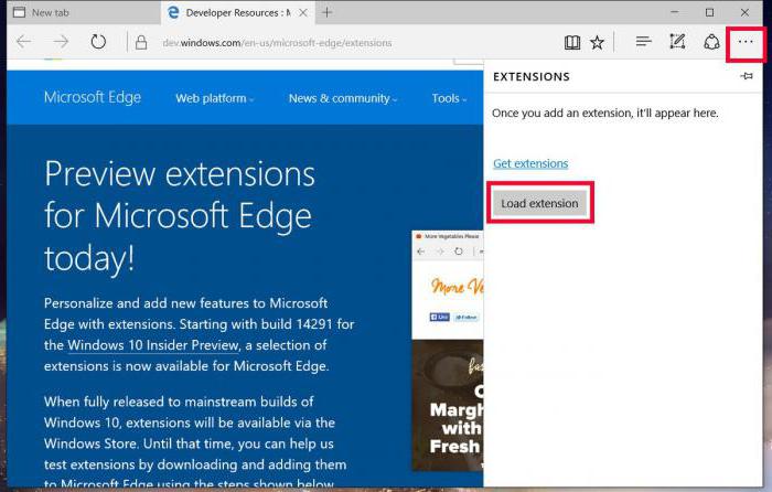 put microsoft edge extensions