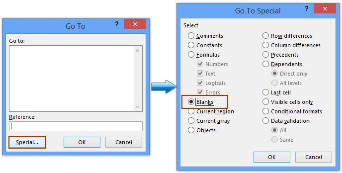 exel delete blank lines in range