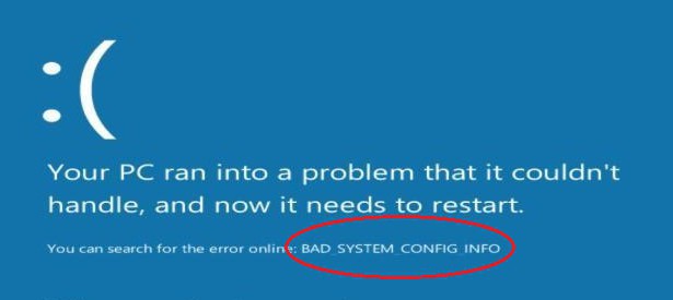 bad system config info 