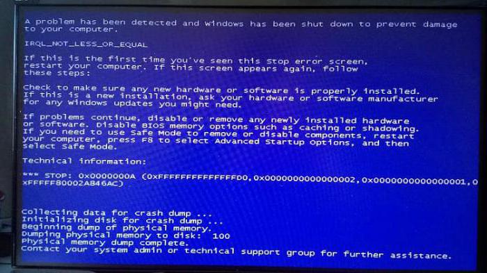 bsod 0x0000000a 