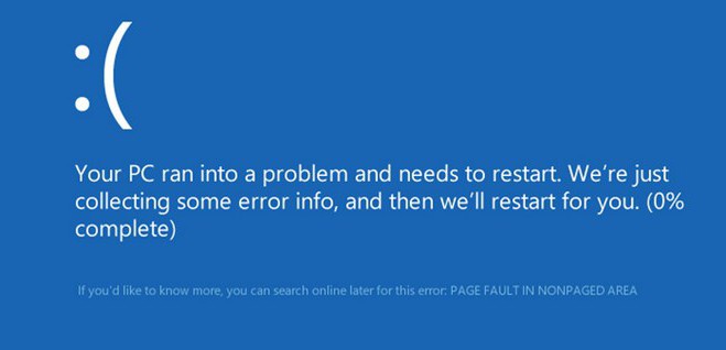 page fault in nonpaged area windows 10