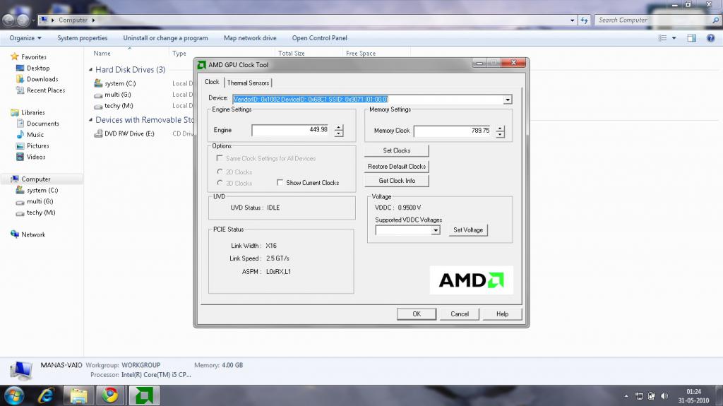 Программа AMD GPU Clock Tool