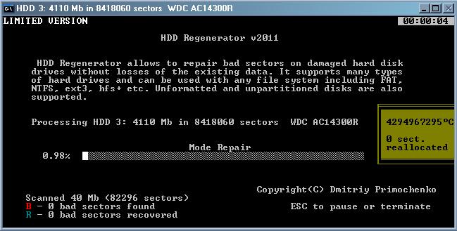 Программа HDD Regenerator