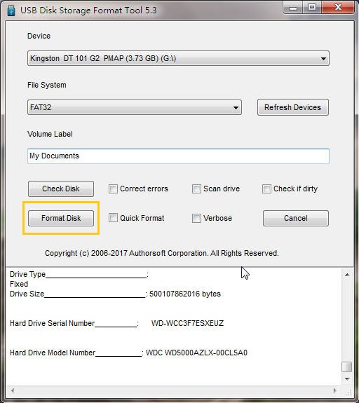 Программа USB Disk Storage Format Tool