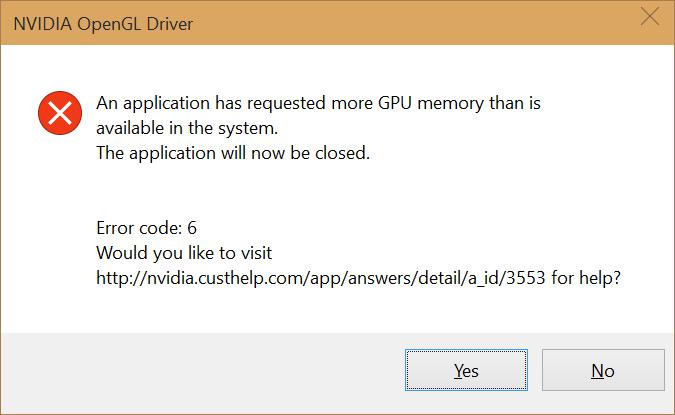 Ошибка загрузки модулей OpenGL при использовании видеокарт NVIDIA