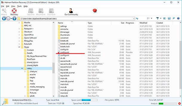 Skype password file