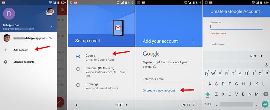 Аккаунт Google Gmail на Android-устройстве
