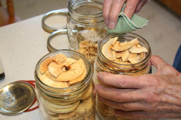 Where to store dried apples