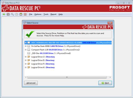 интерфейс программы Data Rescue PC