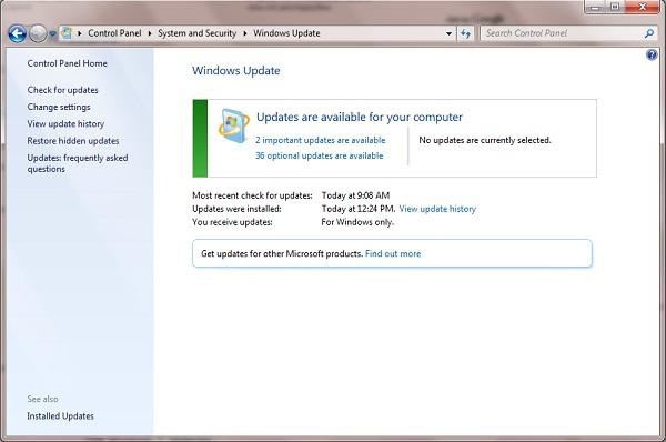 windows 7 do not install updates