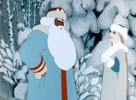 Christmas Santa Claus and Snow Maiden