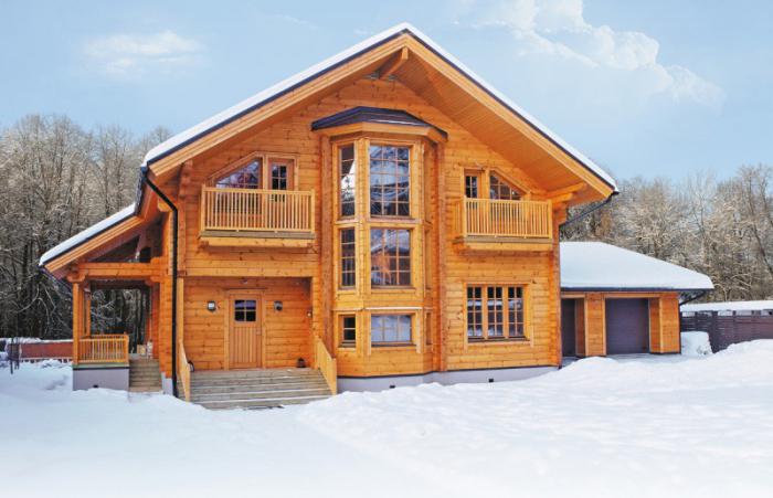 Construction of houses from a log house