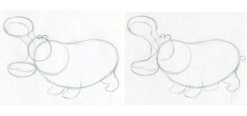 как нарисовать бегемота 