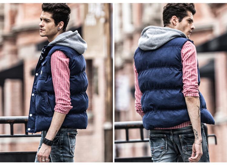 men's insulated vest with a hood photo