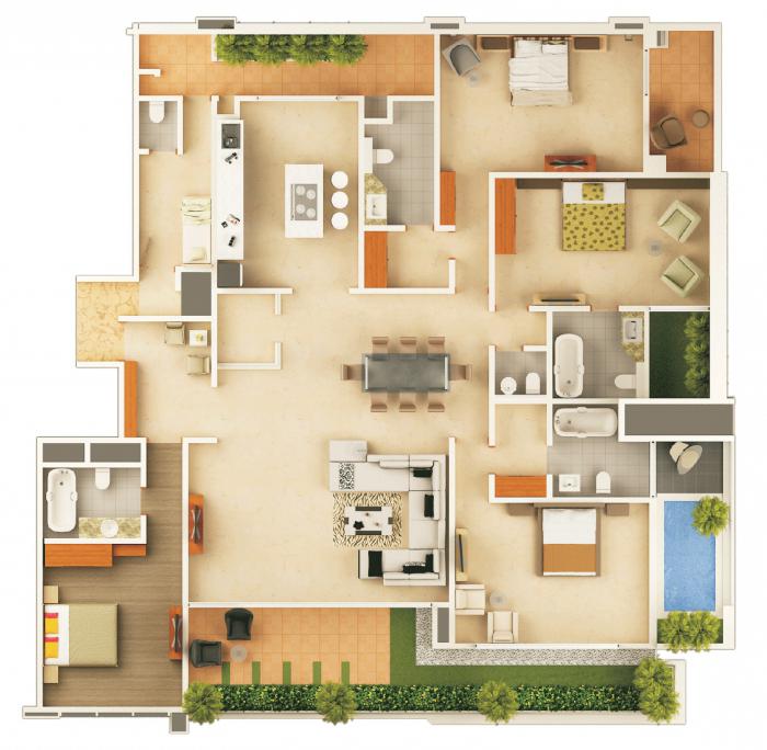 layout of a country house 10 10