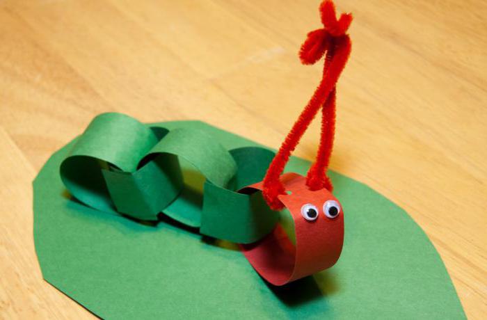 chestnut and plasticine caterpillar