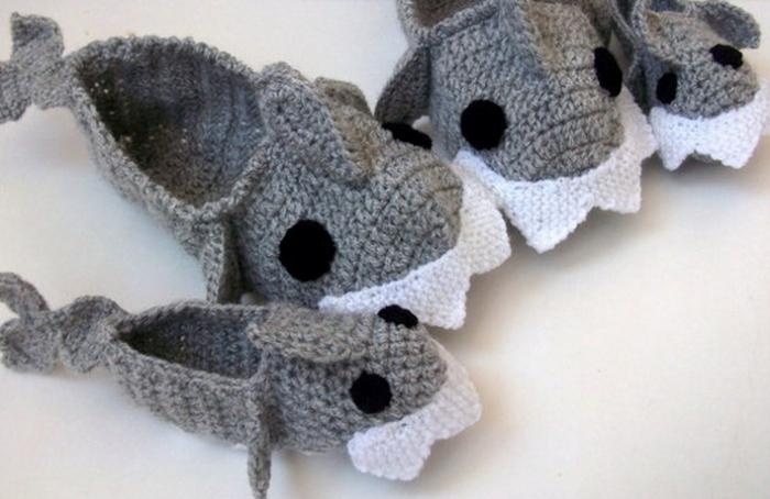 crocheted slippers