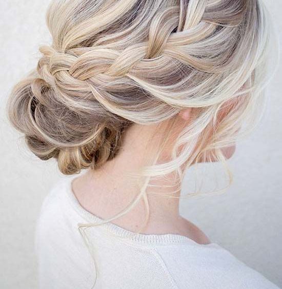 Braid for medium or long hair, side view