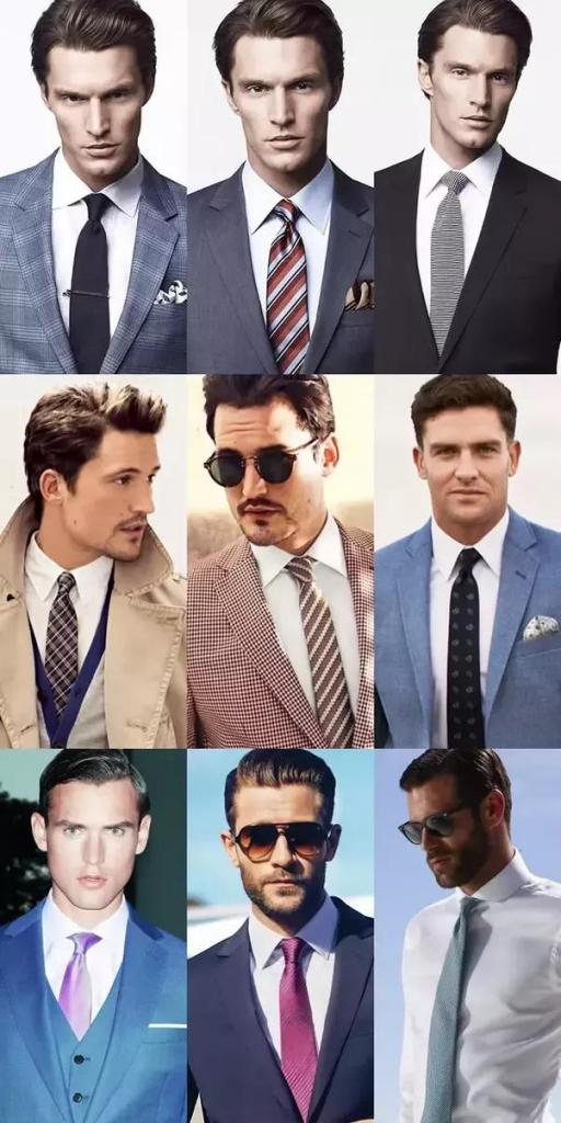 Мужчины в разных костюмах и галстуках