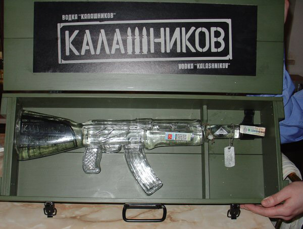 Bottle of Kalashnikov vodka