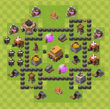 clash of clans расстановка базы тх 4