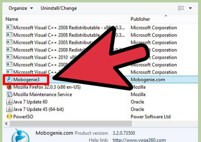 mobogenie как удалить с компьютера