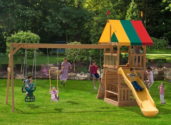 Children's complex with a swing