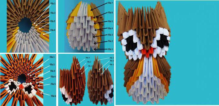 сова модульное оригами