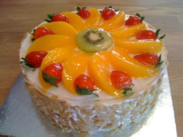 Торт желейный с фруктами и сметаной фото и рецепт с фото