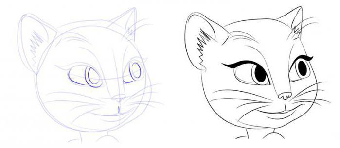 how to draw a cat angela step by step