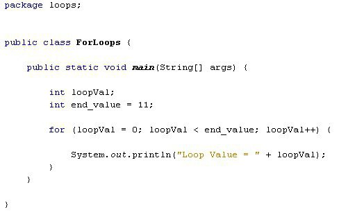 for java loop