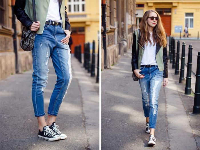 Что носить с джинсами бойфрендами с завышенной талией