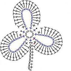 схема листика крючком