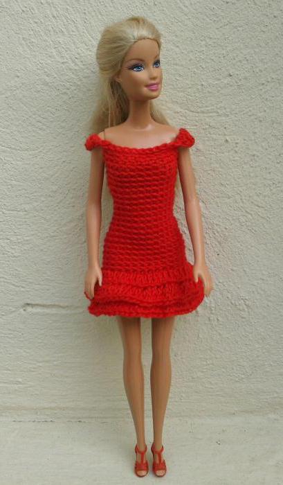 вязаное платье для куклы крючком