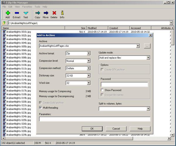 Как заменить файл в архиве 7zip