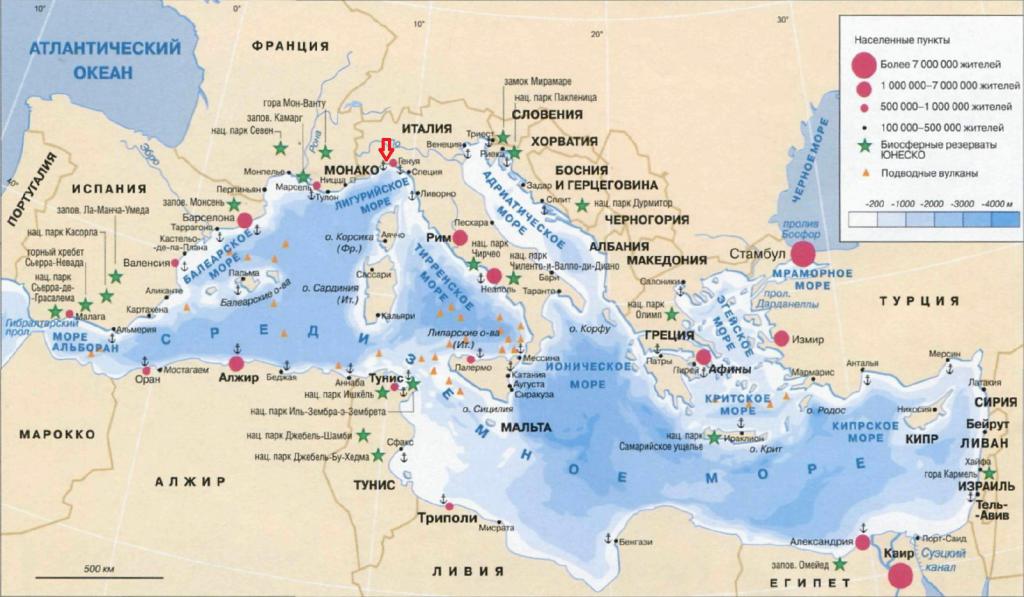 Где расположены морские порты Марсель, Генуя, Афины