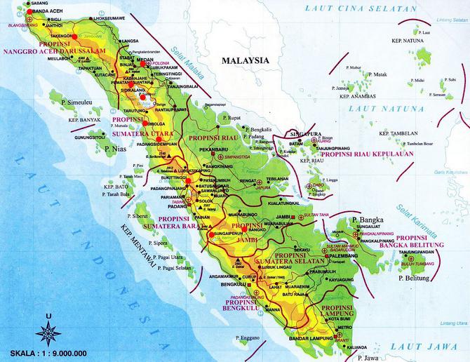 остров Суматра на карте 