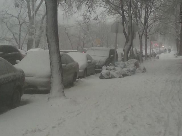 снежная буря в нью йорке
