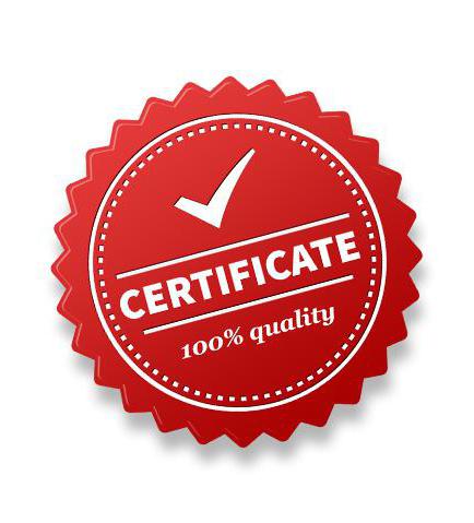 сертификат качества продукта