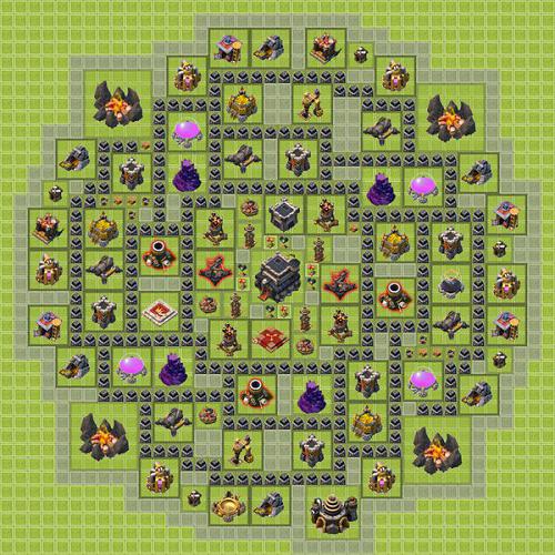 Base arrangement in Clash of clans