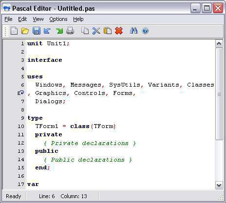 структура программы на языке паскаль