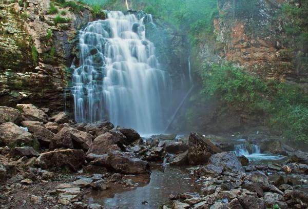 waterfall in the Kemerovo region