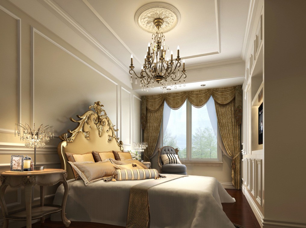 Дизайн спальни в классическом светлом стиле