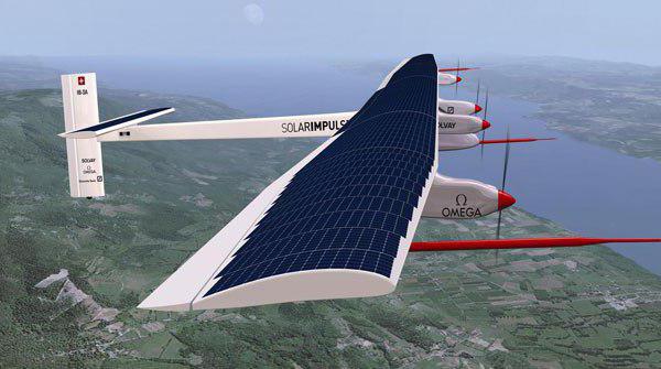 самолет на солнечных батареях