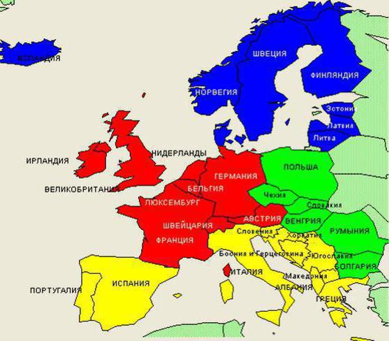 деление европы на субрегионы