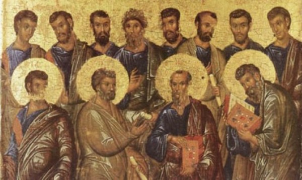 Фреска с изображением двенадцати апостолов