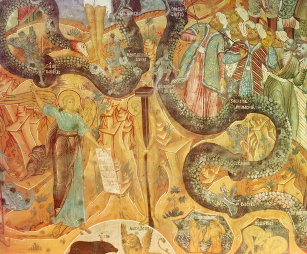 Одна из старинных фресок храма