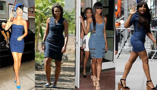 what to wear with a denim dress photo